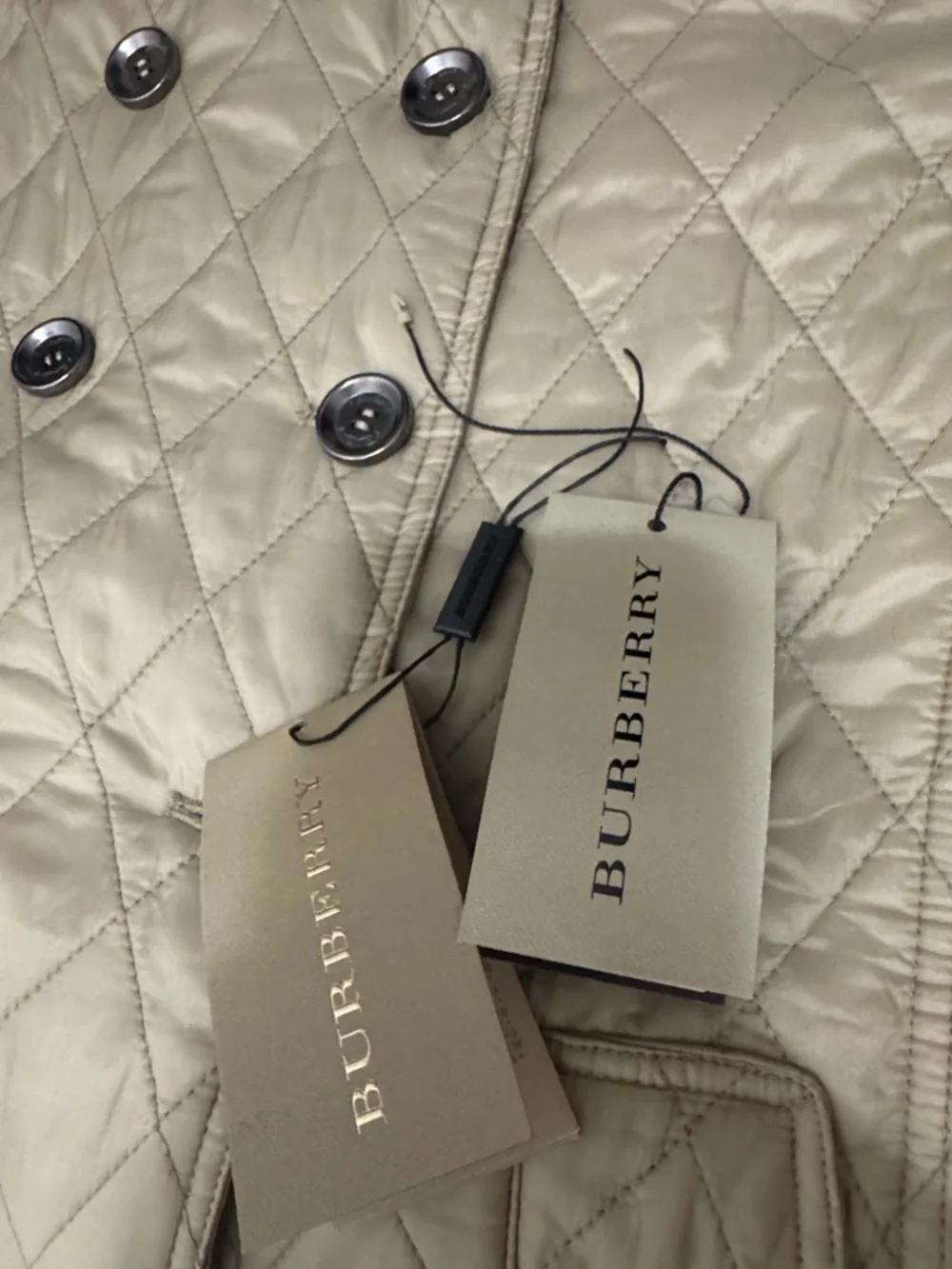 Burberry Quilted Double-Breasted Trench Coat in Beige - Picture 15 of 15